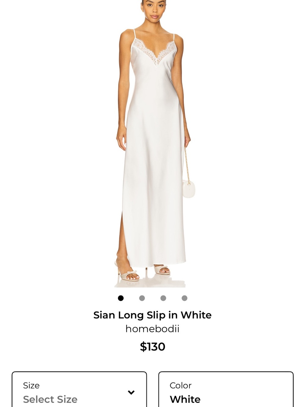 Sian Long Slip Dress in White